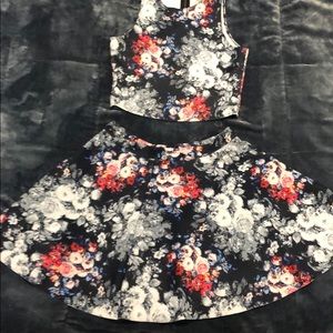 Floral top and skirt